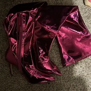 Metallic Thigh High Boot